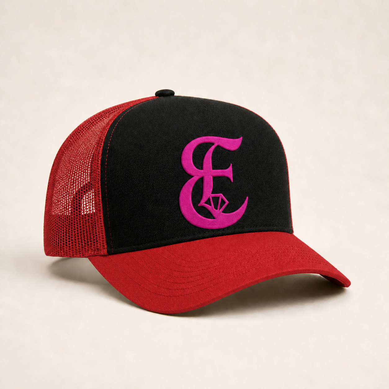 Bone Emerald - E Diamante Rosa - Preto Vermelho