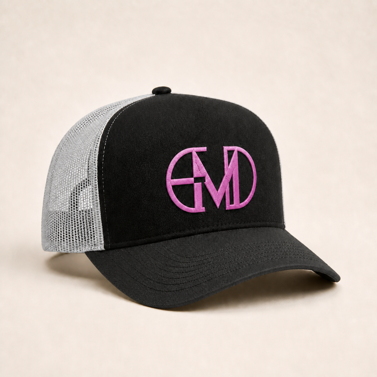 Bone Emerald - EMD Monograma Rosa - Preto Cinza