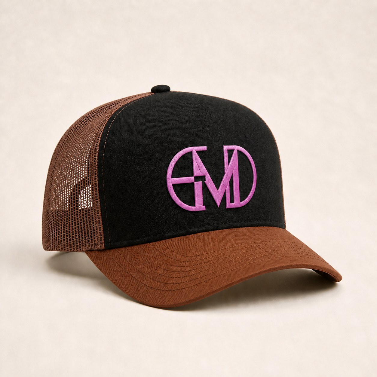 Bone Emerald - EMD Monograma Rosa - Preto Marrom