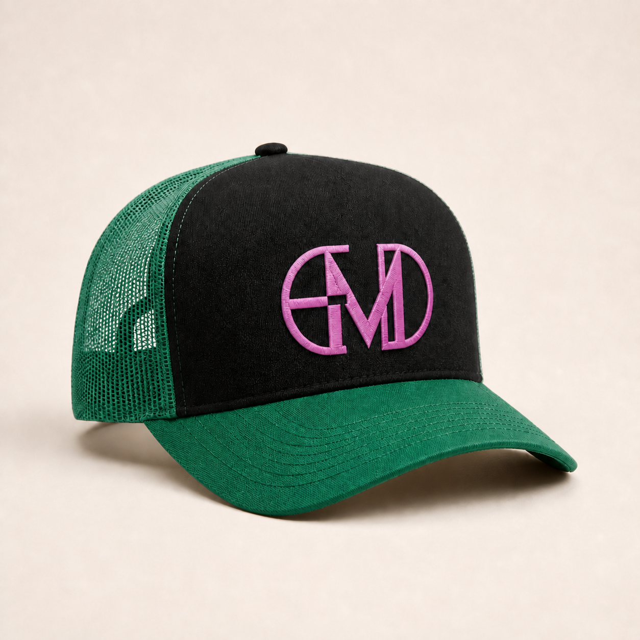 Bone Emerald - EMD Monograma Rosa - Preto Verde