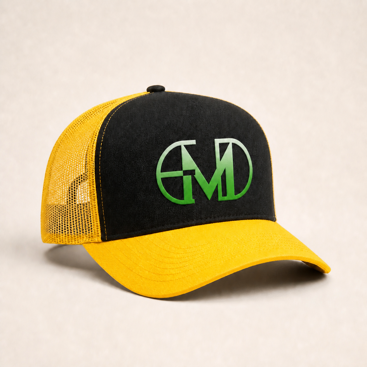 Bone Emerald - EMD Monograma Verde - Preto Amarelo