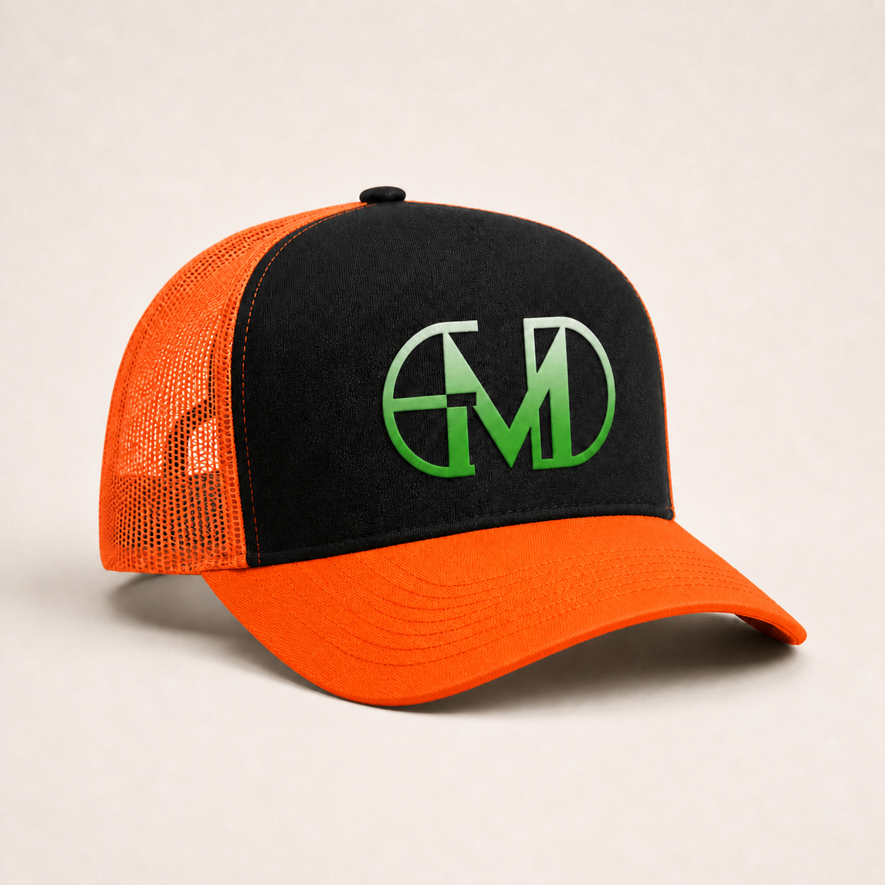 Bone Emerald - EMD Monograma Verde - Preto Laranja