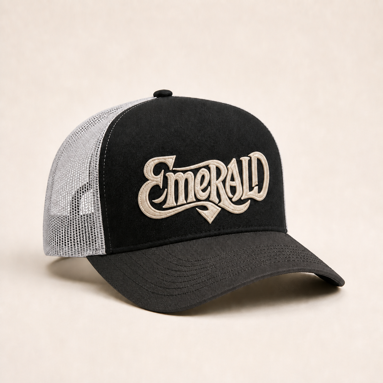 Bone Emerald - Emerald Script Preto 02 - Preto Cinza