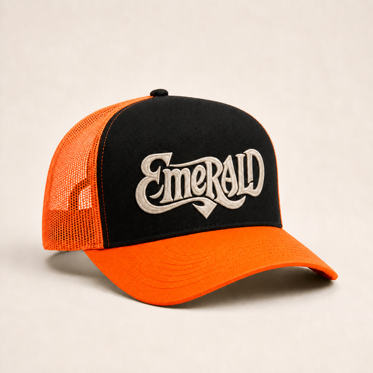 Bone Emerald - Emerald Script Preto 02 - Preto Laranja