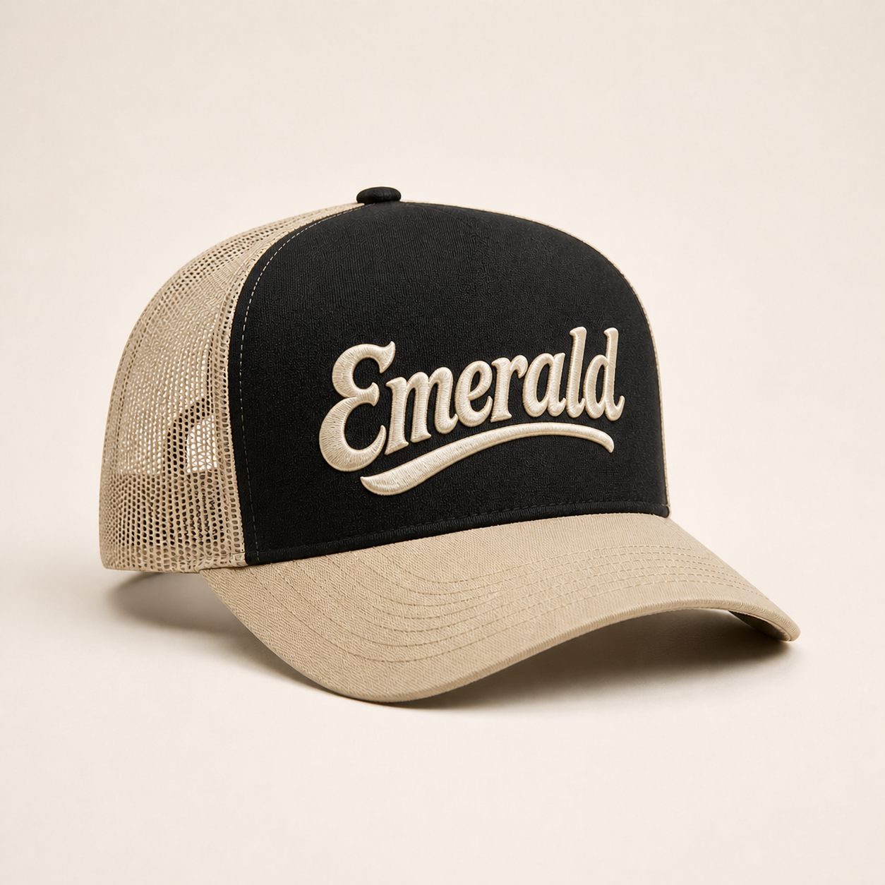 Bone Emerald - Emerald Script Preto - Preto Bege
