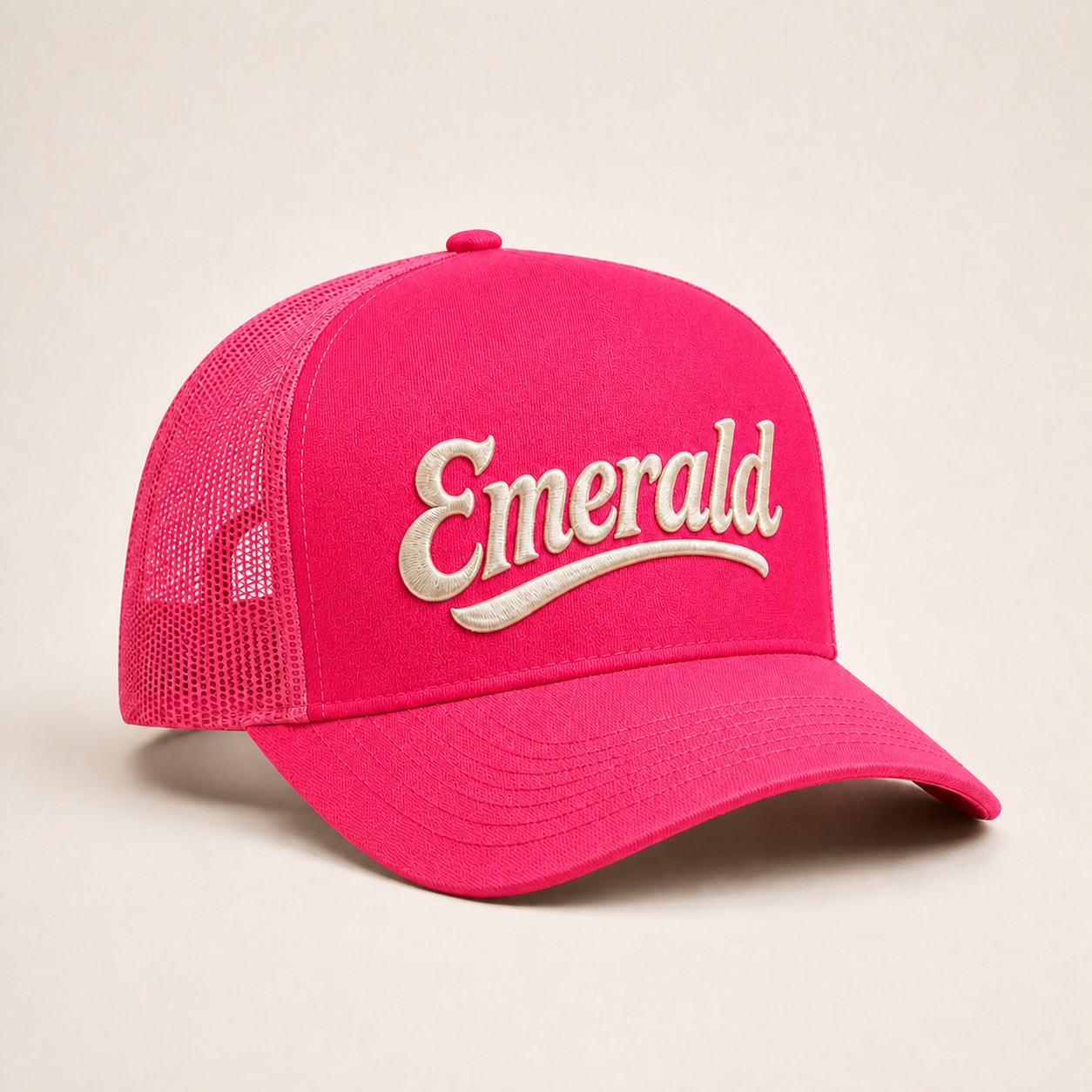 Bone Emerald - Emerald Script Preto - Rosa Pink