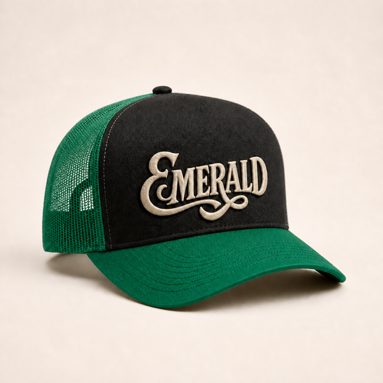 Bone Emerald - Emerald Script Sombra - Preto Verde