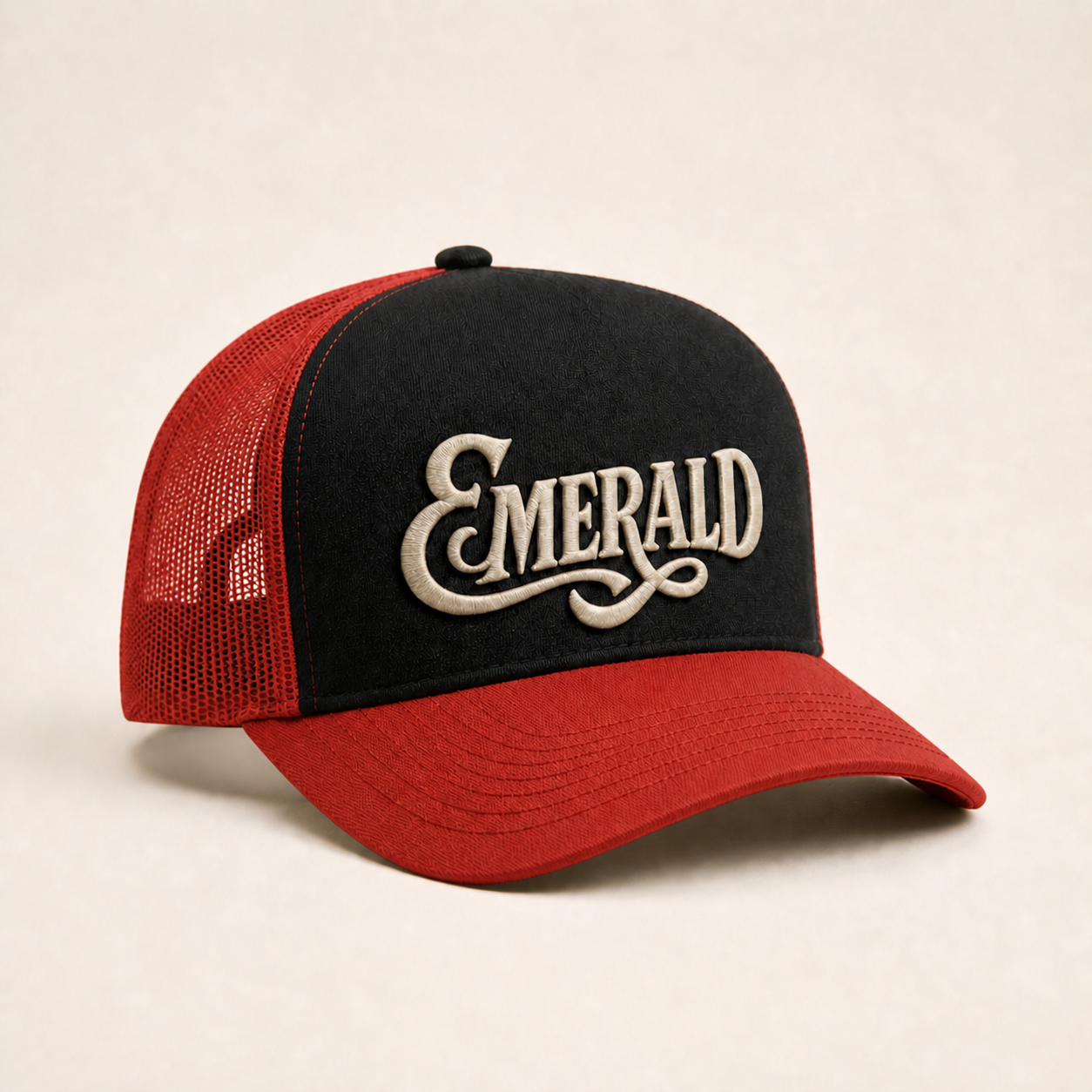 Bone Emerald - Emerald Script Sombra - Preto Vermelho 02