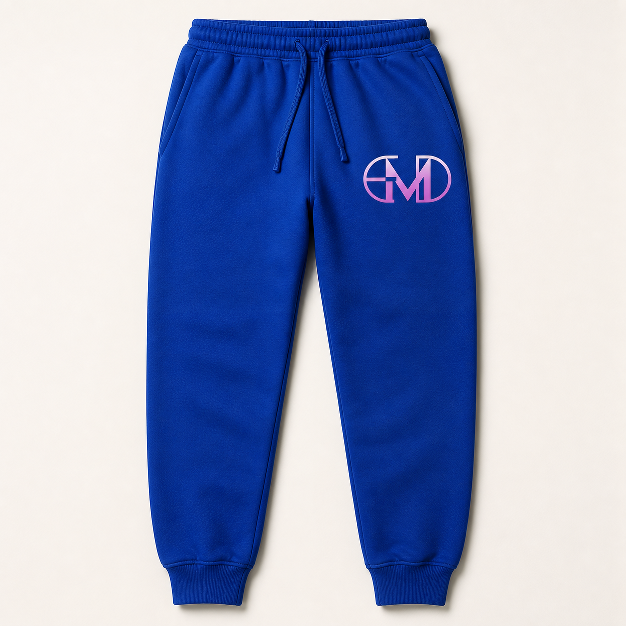 Calca Moletom Emerald - EMD Monograma Rosa - Azul