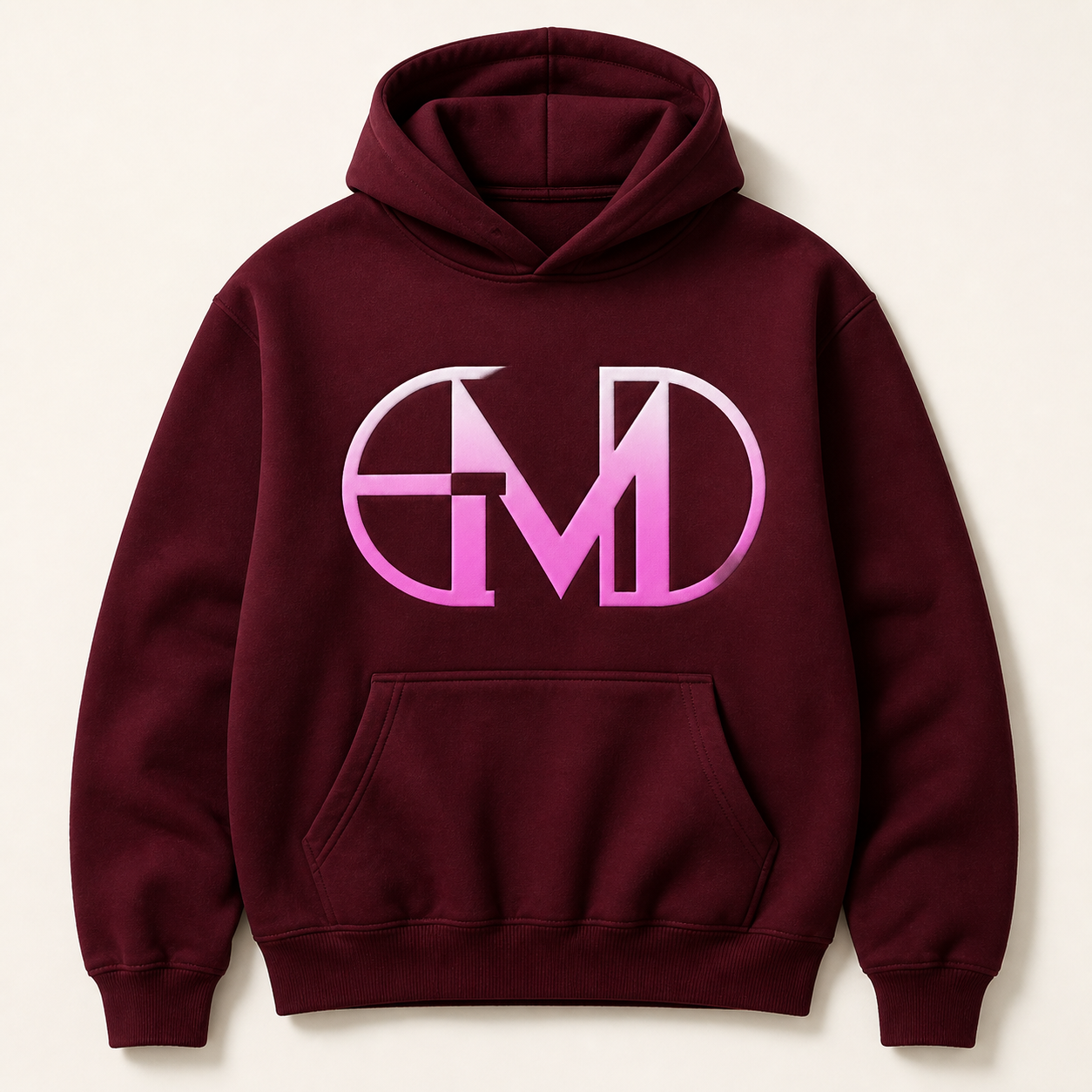 Moletom Emerald - EMD Monograma Rosa - Vinho